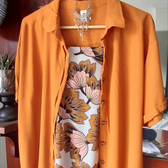 Mustard Coloured Shirt and Singlet Set Size 10/12 - Picture 10 of 11